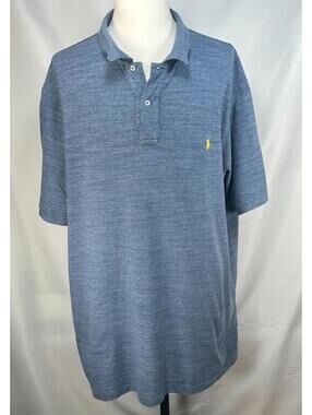 Polo Ralph Lauren 1/4 Button Big Polo Shirt Blue Mens 3XB